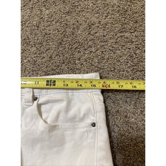 Reba Jeans Womens 10 Ruffle Flare Bootcut Embellished Raw Hem Distressed White - Picture 8 of 11